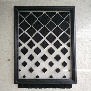 Black Geometric Woven Wall Art
